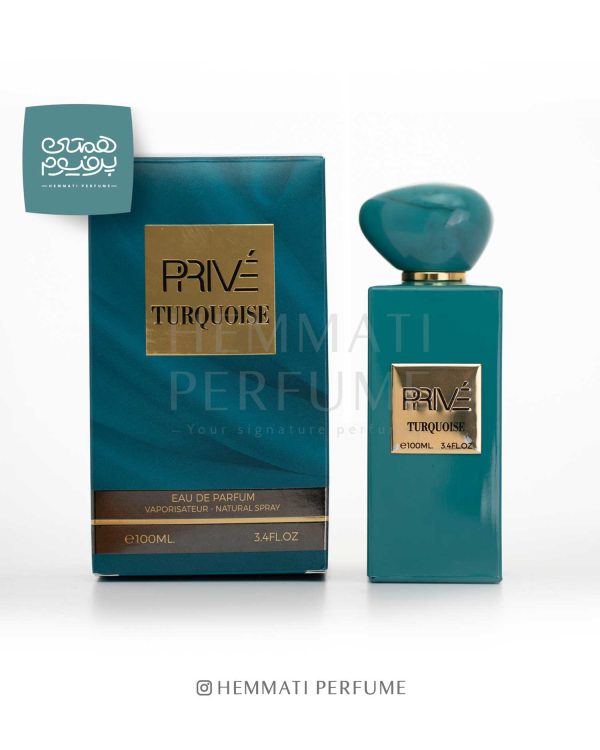 PRIVE Turquoise EDP by Emper | پرایو ترکویز ( فیروزه ) امپر / گروه بویایی : مدیترانه‌ای گُل‌دار (Chypre Floral) / طبع : گرم / نام برند : امپر / کشور مبدأ : امارات /  غلظت :ادو پرفیوم