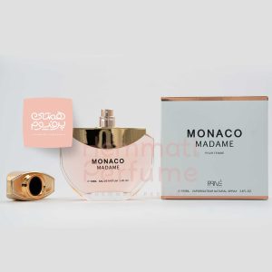 موناکو مادام امپر | EMPER - MONACO MADAME / گروه بویایی :  شرقی گُل‌دار (Oriental Floral) / طبع : معتدل / نام برند : امپر/ کشور مبدأ : امارات / غلظت : ادو پرفبوم مناسب برای : بانوان / مناسب فصل : پاییز و زمستان / اسانس اولیه : ترنج ، پرتقال، گریپ فروت / اسانس میانی : سرخالو، رز ، یاس / اسانس پایه : مشک ، وانیل ، نعناع هندی ، خس خس