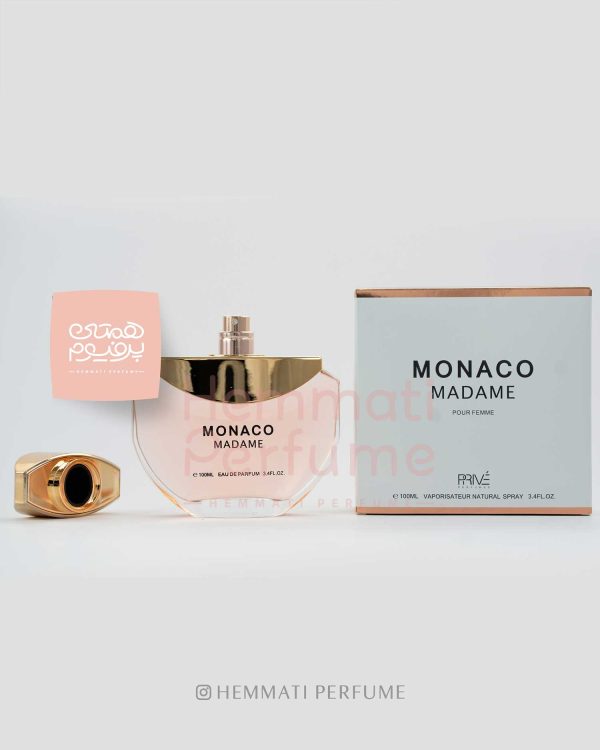موناکو مادام امپر | EMPER - MONACO MADAME / گروه بویایی :  شرقی گُل‌دار (Oriental Floral) / طبع : معتدل / نام برند : امپر/ کشور مبدأ : امارات / غلظت : ادو پرفبوم مناسب برای : بانوان / مناسب فصل : پاییز و زمستان / اسانس اولیه : ترنج ، پرتقال، گریپ فروت / اسانس میانی : سرخالو، رز ، یاس / اسانس پایه : مشک ، وانیل ، نعناع هندی ، خس خس