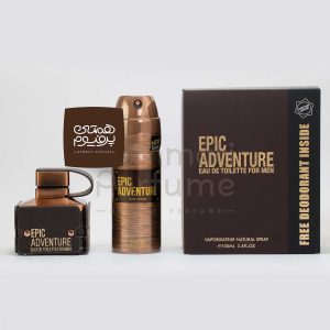 اپک ادونچر - Epic Adventure / گروه بویایی : چوبی معطر (Woody Aromatic) چوبی معطر (Woody Aromatic) / طبع : گرم / نام برند : امپر / کشور مبدأ : اماراتی / غلظت : ادو تویلت