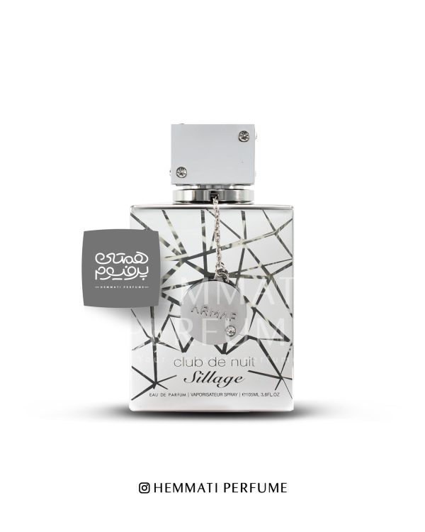 آرماف کلاب د نویت سیاژ (سیلاج) | ARMAF - Club De Nuit Sillage / گروه بویایی : گلی چوبی مُشک‌دار (Floral Woody Musk) / طبع : معتدل / بهترین مشابه: کرید سیلور مانتین واتر / نام برند : آرماف / کشور مبدأ : امارات / غلظت : ادو پرفیوم مناسب برای : آقایان / مناسب فصل : چهار فصل / اسانس اولیه: ترنج ، لیمو ترش، زنجبیل ، انگور فرنگی سیاه، لیمو ترش سبز، برگ بنفشه / اسانس میانی : رز ، زنبق ، یاس / اسانس پایه : مشک ، سدر ، چوب صندل سفید ، آمبروکسان